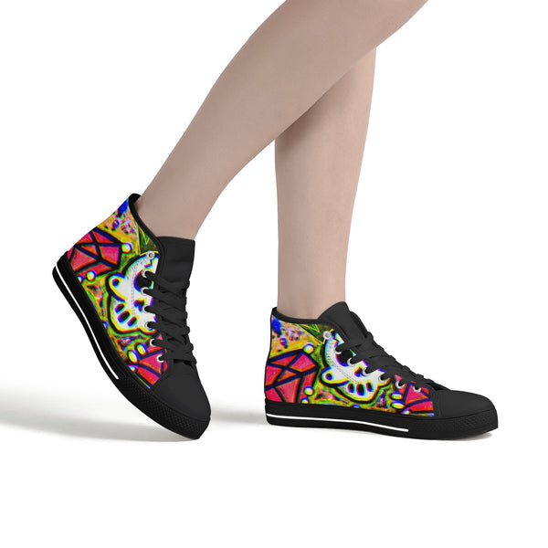Zanoskull - "OG king" (Women's High Top Canvas Shoes)